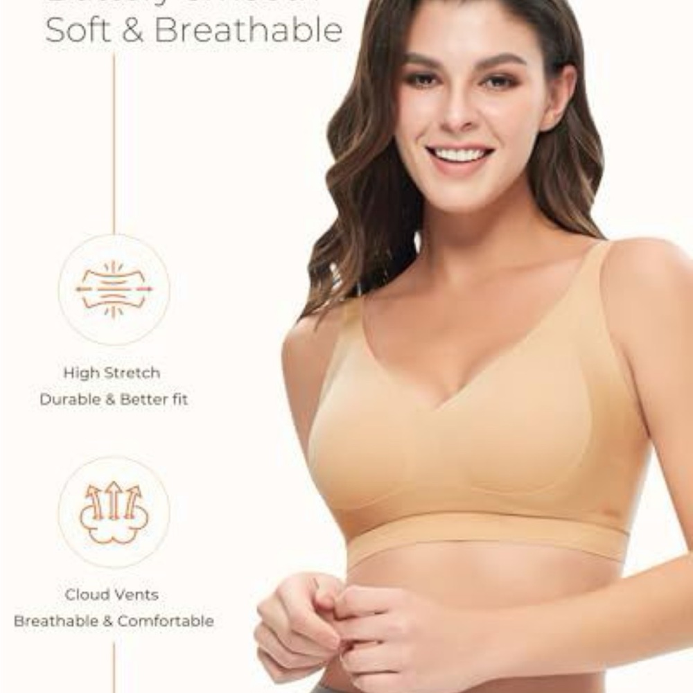 Women's Wireless Push Up Bra - Tan - Picture 2 of 3